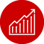 Icon of a bar chart with an upward trend arrow