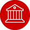 White bank building icon