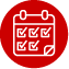 Calendar icon with checkmarks on multiple days, indicating scheduled events or tasks.