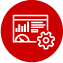 Icon of a dashboard with graphs and a gear, indicating settings or analytics.