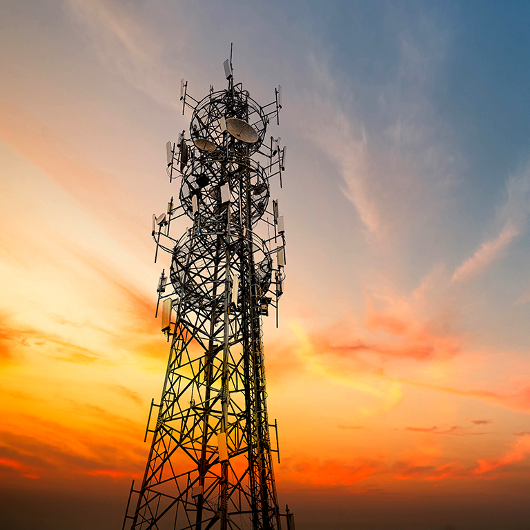Cellular Tower Against A Sunset Backdrop